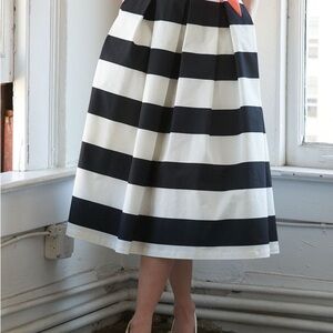 Flying Tomato Bold Striped Midi Skirt